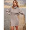 image:imageANRABESS Women Oversized Sweater Dress Turtleneck Batwing Long Sleeve Ribbed Knit Loose 2025 Fall Winter Casual Short DressPink Apricot