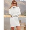 image:imageANRABESS Women Oversized Sweater Dress Turtleneck Batwing Long Sleeve Ribbed Knit Loose 2025 Fall Winter Casual Short DressWhite