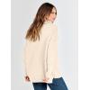 image:imageANRABESS Women Quarter Zip Oversized Casual Loose Rib Knit Cozy Pullover Sweaters Top 2025 Fall Fashion Outfits ClothesApricot  Parchment