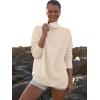 image:imageANRABESS Women Quarter Zip Oversized Casual Loose Rib Knit Cozy Pullover Sweaters Top 2025 Fall Fashion Outfits ClothesApricot  Parchment