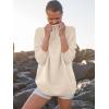 image:imageANRABESS Women Quarter Zip Oversized Casual Loose Rib Knit Cozy Pullover Sweaters Top 2025 Fall Fashion Outfits ClothesApricot  Parchment