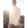 image:imageANRABESS Women Quarter Zip Oversized Casual Loose Rib Knit Cozy Pullover Sweaters Top 2025 Fall Fashion Outfits ClothesApricot  Parchment