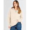 image:imageANRABESS Women Quarter Zip Oversized Casual Loose Rib Knit Cozy Pullover Sweaters Top 2025 Fall Fashion Outfits ClothesApricot  Parchment