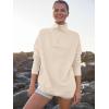 image:imageANRABESS Women Quarter Zip Oversized Casual Loose Rib Knit Cozy Pullover Sweaters Top 2025 Fall Fashion Outfits ClothesApricot  Parchment