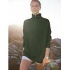 image:imageANRABESS Women Quarter Zip Oversized Casual Loose Rib Knit Cozy Pullover Sweaters Top 2025 Fall Fashion Outfits ClothesArmy Green
