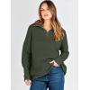 image:imageANRABESS Women Quarter Zip Oversized Casual Loose Rib Knit Cozy Pullover Sweaters Top 2025 Fall Fashion Outfits ClothesArmy Green