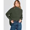 image:imageANRABESS Women Quarter Zip Oversized Casual Loose Rib Knit Cozy Pullover Sweaters Top 2025 Fall Fashion Outfits ClothesArmy Green