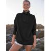 image:imageANRABESS Women Quarter Zip Oversized Casual Loose Rib Knit Cozy Pullover Sweaters Top 2025 Fall Fashion Outfits ClothesBlack