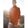 image:imageANRABESS Women Quarter Zip Oversized Casual Loose Rib Knit Cozy Pullover Sweaters Top 2025 Fall Fashion Outfits ClothesBrick  Orange Rust