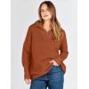 image:imageANRABESS Women Quarter Zip Oversized Casual Loose Rib Knit Cozy Pullover Sweaters Top 2025 Fall Fashion Outfits ClothesBrown