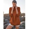 image:imageANRABESS Women Quarter Zip Oversized Casual Loose Rib Knit Cozy Pullover Sweaters Top 2025 Fall Fashion Outfits ClothesBrown