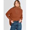 image:imageANRABESS Women Quarter Zip Oversized Casual Loose Rib Knit Cozy Pullover Sweaters Top 2025 Fall Fashion Outfits ClothesBrown