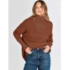 image:imageANRABESS Women Quarter Zip Oversized Casual Loose Rib Knit Cozy Pullover Sweaters Top 2025 Fall Fashion Outfits ClothesCaramel