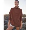 image:imageANRABESS Women Quarter Zip Oversized Casual Loose Rib Knit Cozy Pullover Sweaters Top 2025 Fall Fashion Outfits ClothesCoffee  Burnt Brown