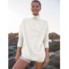 image:imageANRABESS Women Quarter Zip Oversized Casual Loose Rib Knit Cozy Pullover Sweaters Top 2025 Fall Fashion Outfits ClothesCream  White