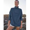 image:imageANRABESS Women Quarter Zip Oversized Casual Loose Rib Knit Cozy Pullover Sweaters Top 2025 Fall Fashion Outfits ClothesDusty Deep Blue
