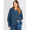 image:imageANRABESS Women Quarter Zip Oversized Casual Loose Rib Knit Cozy Pullover Sweaters Top 2025 Fall Fashion Outfits ClothesDusty Deep Blue