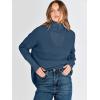 image:imageANRABESS Women Quarter Zip Oversized Casual Loose Rib Knit Cozy Pullover Sweaters Top 2025 Fall Fashion Outfits ClothesDusty Deep Blue