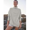 image:imageANRABESS Women Quarter Zip Oversized Casual Loose Rib Knit Cozy Pullover Sweaters Top 2025 Fall Fashion Outfits ClothesGray