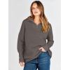 image:imageANRABESS Women Quarter Zip Oversized Casual Loose Rib Knit Cozy Pullover Sweaters Top 2025 Fall Fashion Outfits ClothesGray Coffee