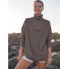 image:imageANRABESS Women Quarter Zip Oversized Casual Loose Rib Knit Cozy Pullover Sweaters Top 2025 Fall Fashion Outfits ClothesGray Coffee