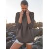 image:imageANRABESS Women Quarter Zip Oversized Casual Loose Rib Knit Cozy Pullover Sweaters Top 2025 Fall Fashion Outfits ClothesGray Coffee