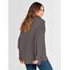 image:imageANRABESS Women Quarter Zip Oversized Casual Loose Rib Knit Cozy Pullover Sweaters Top 2025 Fall Fashion Outfits ClothesGray Coffee