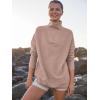 image:imageANRABESS Women Quarter Zip Oversized Casual Loose Rib Knit Cozy Pullover Sweaters Top 2025 Fall Fashion Outfits ClothesKhaki  Peach Brown