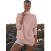 image:imageANRABESS Women Quarter Zip Oversized Casual Loose Rib Knit Cozy Pullover Sweaters Top 2025 Fall Fashion Outfits ClothesPink