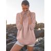 image:imageANRABESS Women Quarter Zip Oversized Casual Loose Rib Knit Cozy Pullover Sweaters Top 2025 Fall Fashion Outfits ClothesPink