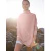 image:imageANRABESS Women Quarter Zip Oversized Casual Loose Rib Knit Cozy Pullover Sweaters Top 2025 Fall Fashion Outfits ClothesPink