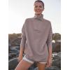 image:imageANRABESS Women Quarter Zip Oversized Casual Loose Rib Knit Cozy Pullover Sweaters Top 2025 Fall Fashion Outfits ClothesRed Apricot
