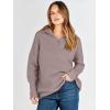 image:imageANRABESS Women Quarter Zip Oversized Casual Loose Rib Knit Cozy Pullover Sweaters Top 2025 Fall Fashion Outfits ClothesRed Apricot