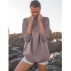 image:imageANRABESS Women Quarter Zip Oversized Casual Loose Rib Knit Cozy Pullover Sweaters Top 2025 Fall Fashion Outfits ClothesRed Apricot