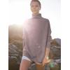 image:imageANRABESS Women Quarter Zip Oversized Casual Loose Rib Knit Cozy Pullover Sweaters Top 2025 Fall Fashion Outfits ClothesRed Apricot