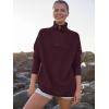 image:imageANRABESS Women Quarter Zip Oversized Casual Loose Rib Knit Cozy Pullover Sweaters Top 2025 Fall Fashion Outfits ClothesWine Red
