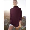 image:imageANRABESS Women Quarter Zip Oversized Casual Loose Rib Knit Cozy Pullover Sweaters Top 2025 Fall Fashion Outfits ClothesWine Red