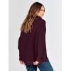 image:imageANRABESS Women Quarter Zip Oversized Casual Loose Rib Knit Cozy Pullover Sweaters Top 2025 Fall Fashion Outfits ClothesWine Red