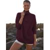 image:imageANRABESS Women Quarter Zip Oversized Casual Loose Rib Knit Cozy Pullover Sweaters Top 2025 Fall Fashion Outfits ClothesWine Red