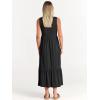 image:imageANRABESS Women Summer Casual Sleeveless Crewneck Sundress Aline Flowy Tiered Maxi Long Beach Dress Vacation OutfitsBlack