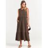 image:imageANRABESS Women Summer Casual Sleeveless Crewneck Sundress Aline Flowy Tiered Maxi Long Beach Dress Vacation OutfitsCoffee