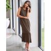 image:imageANRABESS Women Summer Casual Sleeveless Crewneck Sundress Aline Flowy Tiered Maxi Long Beach Dress Vacation OutfitsCoffee