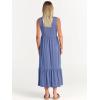 image:imageANRABESS Women Summer Casual Sleeveless Crewneck Sundress Aline Flowy Tiered Maxi Long Beach Dress Vacation OutfitsGrey Blue