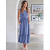 image:imageANRABESS Women Summer Casual Sleeveless Crewneck Sundress Aline Flowy Tiered Maxi Long Beach Dress Vacation OutfitsGrey Blue