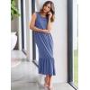 image:imageANRABESS Women Summer Casual Sleeveless Crewneck Sundress Aline Flowy Tiered Maxi Long Beach Dress Vacation OutfitsGrey Blue