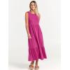 image:imageANRABESS Women Summer Casual Sleeveless Crewneck Sundress Aline Flowy Tiered Maxi Long Beach Dress Vacation OutfitsHot Pink