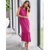 image:imageANRABESS Women Summer Casual Sleeveless Crewneck Sundress Aline Flowy Tiered Maxi Long Beach Dress Vacation OutfitsHot Pink