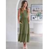 image:imageANRABESS Women Summer Casual Sleeveless Crewneck Sundress Aline Flowy Tiered Maxi Long Beach Dress Vacation OutfitsOlive