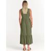 image:imageANRABESS Women Summer Casual Sleeveless Crewneck Sundress Aline Flowy Tiered Maxi Long Beach Dress Vacation OutfitsOlive