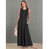 image:imageANRABESS Women Summer Casual Sleeveless Maxi Sundress Button Fit amp Flare ALine Flowy Long Dresses 2026 Beach OutfitsBlack